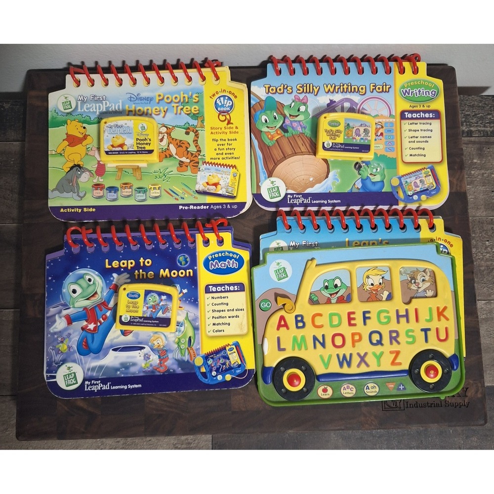 My First LeapPad Book & Cartridge Lot Disney Pooh's Honey Tree Math Writing